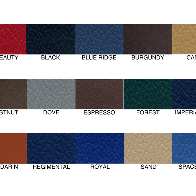 Color swatch chart with various color names and codes for Bailey.