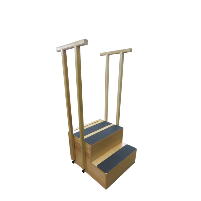 Bailey Model 726 Radiology Stool front view showing steps, handle, and anti-slip surfaces.