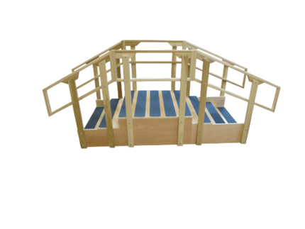 Bailey 815 ADA Training Stairs – front view with dual handrails and 36-inch wide steps