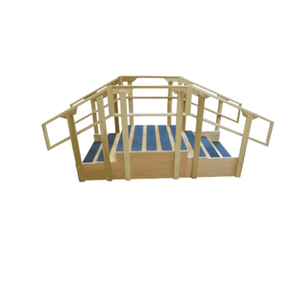 Bailey 815 ADA Training Stairs – front view with dual handrails and 36-inch wide steps