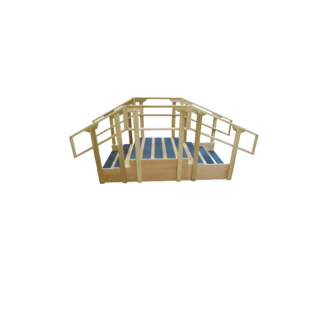 Bailey 815 ADA Training Stairs – front view with dual handrails and 36-inch wide steps